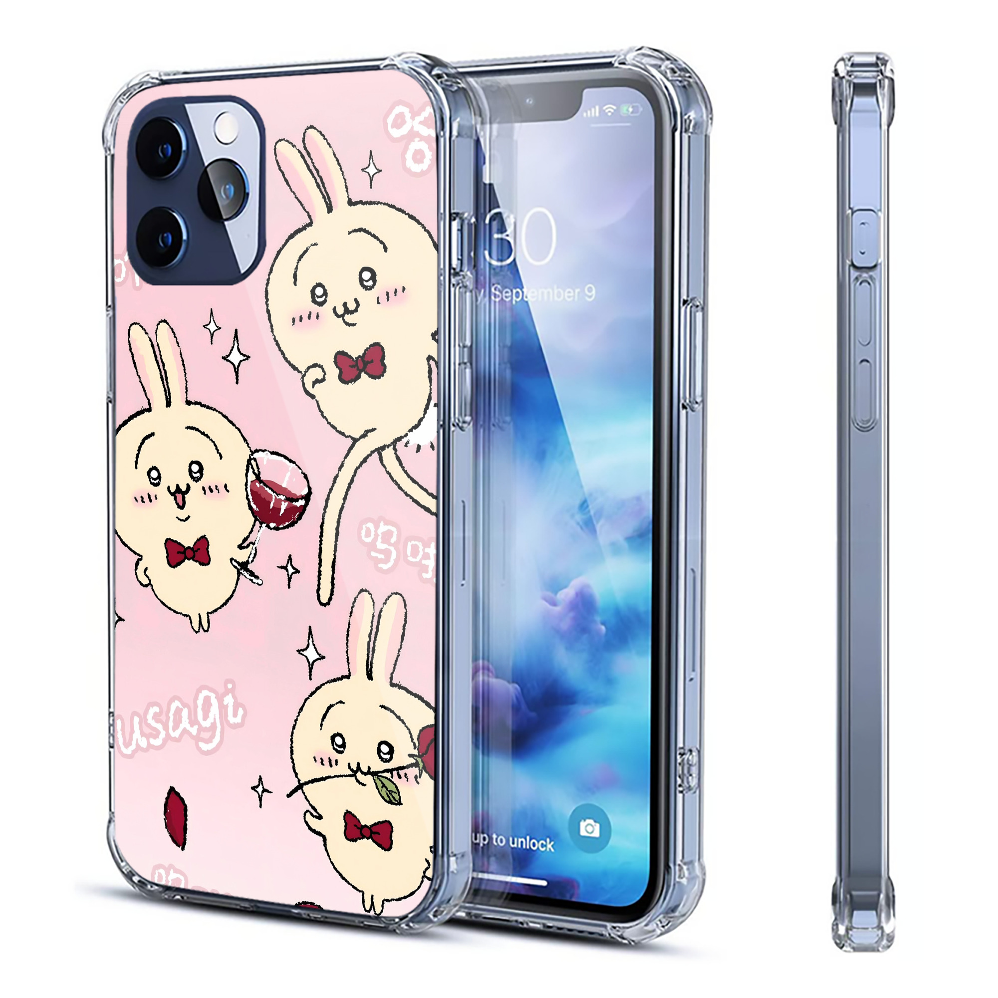 （画像用） ちいかわ Chii-kawa 【iPhone 12シリーズ対応】透明スマホケース（クリアソフトケース）